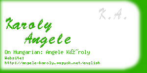 karoly angele business card